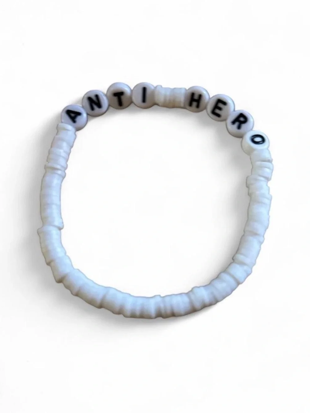 Pastel 'ANTI HERO' Beaded Bracelet Set - White & Multicolor